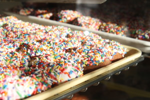One of dozens of varieties of freshly made donuts that will make your mouth water. (Photo: Jandra Sutton.)