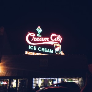 The historic Cream City Ice Cream sign draws you in from blocks away. (Photo: Jandra Sutton.)