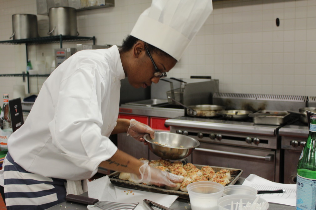 Young chefs worked diligently to prepare the perfect dish. Photo by Bill Orcutt