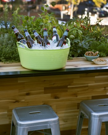 Having an elevated garden makes for a great conversation starter over drinks.