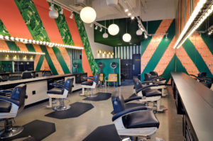 The newest Austin location, at Rock Rose, is a lively blend of masculine and feminine to bring out the best in any patron coming in for a cut. Photo courtesy of Birds Barbershop