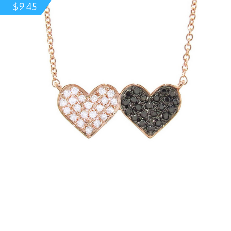 Double Diamond Heart Necklace