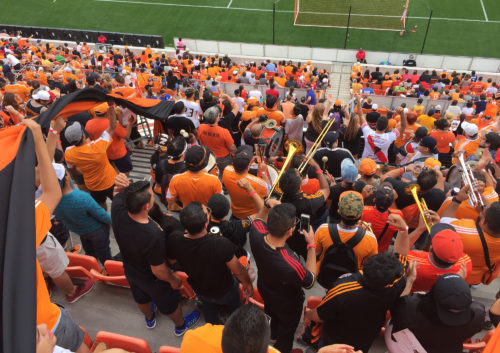 Dynamo fans in Houston this past April. Photo by Phil West