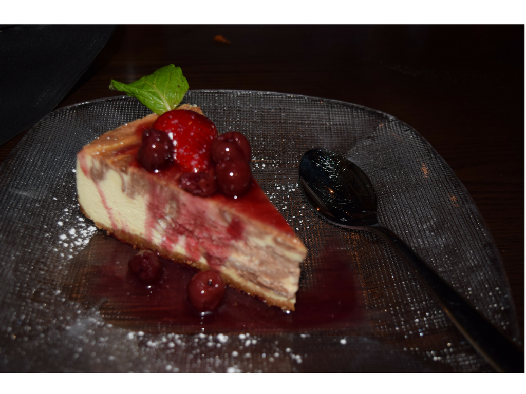 Taverna's Nutella Marble Cheesecake with cherries = the best dessert ever!