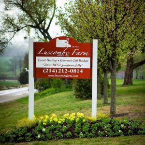 Luscombe Farm sign
