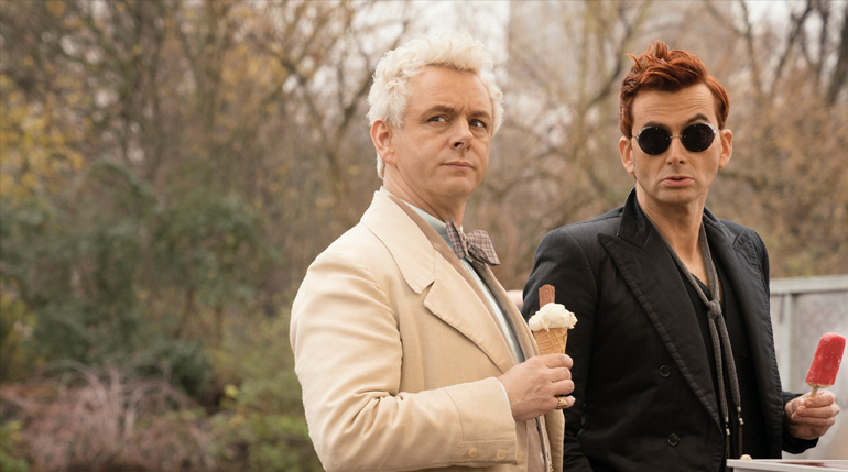 The stars of Amazon Prime's "Good Omens" mean mug for the camera (and maybe are coming for your soul).