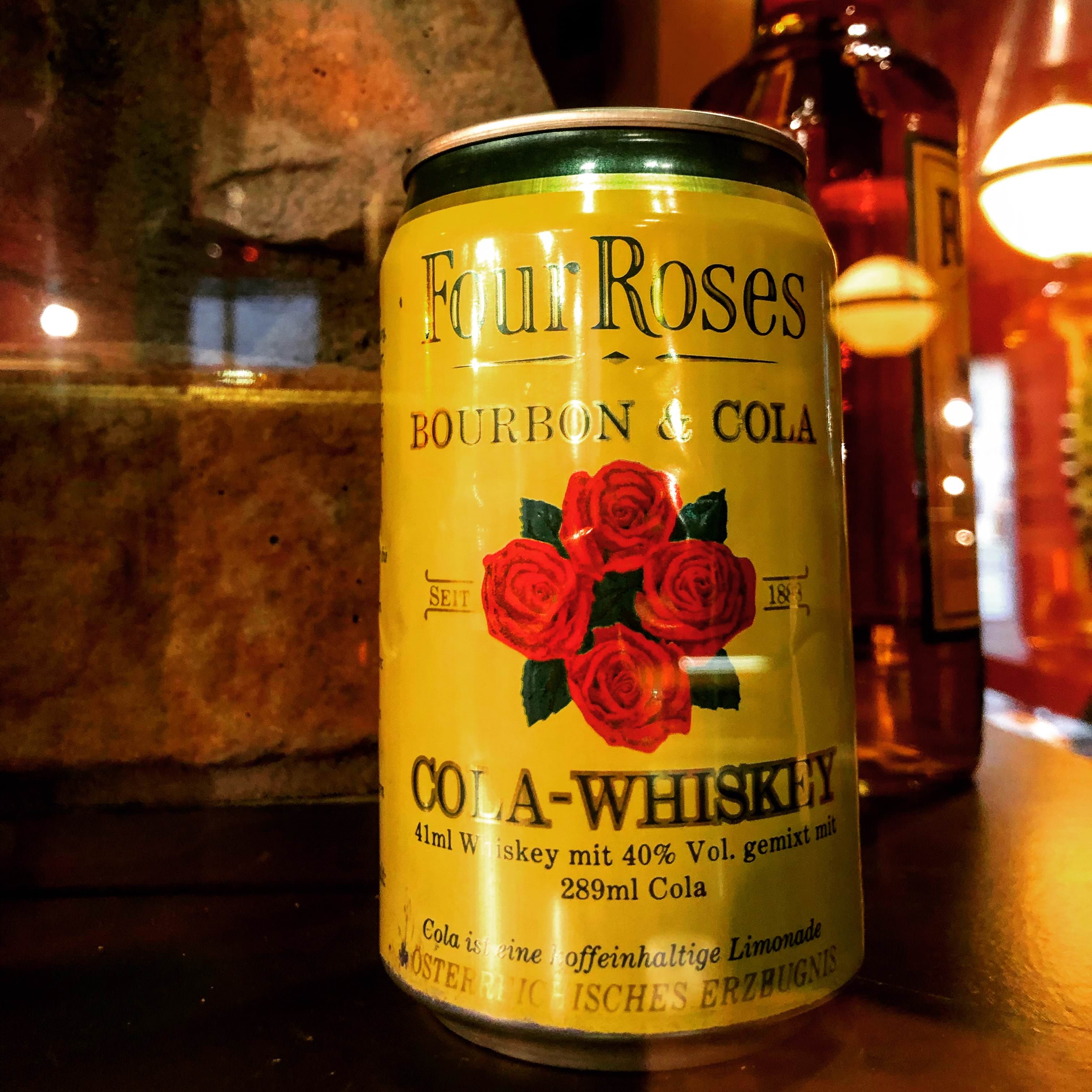 Archival bourbon and cola at Four Roses