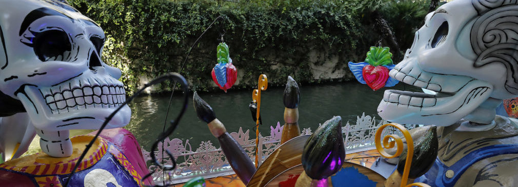 00 02 A close up on the Frida Kahlo and Diego Rivera barge that will float during the Catrinas on the River Parade on Nov. 1 e1572276226162